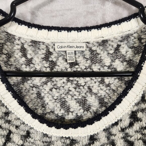 Calvin Klein Jeans Wool Blend Women's Sweater black and white Size M - Picture 3 of 9